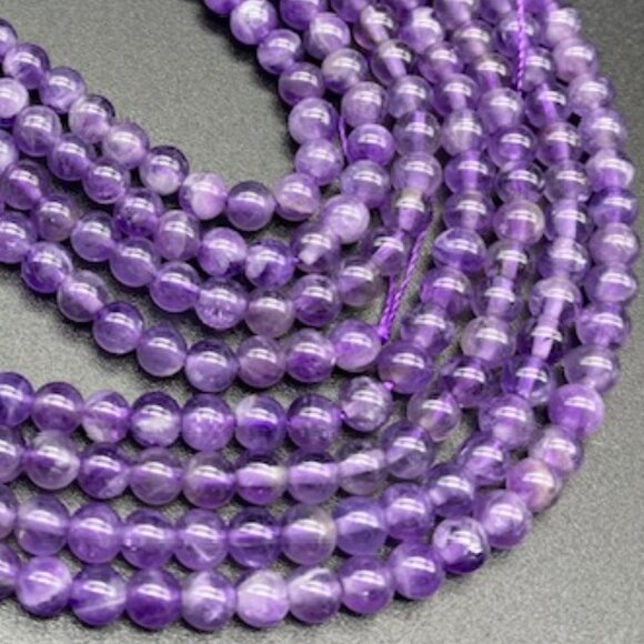 4mm Amethyst Genuine Semi Precious Natural Gemstone Bead Strand - Picture 2 of 2